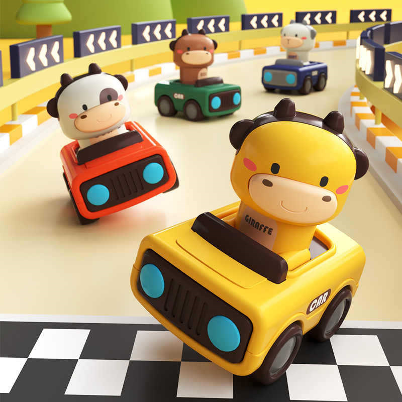 Kids Toys 3 Year Old - 동물 모양 푸시앤고 자동차 장난감, 1세