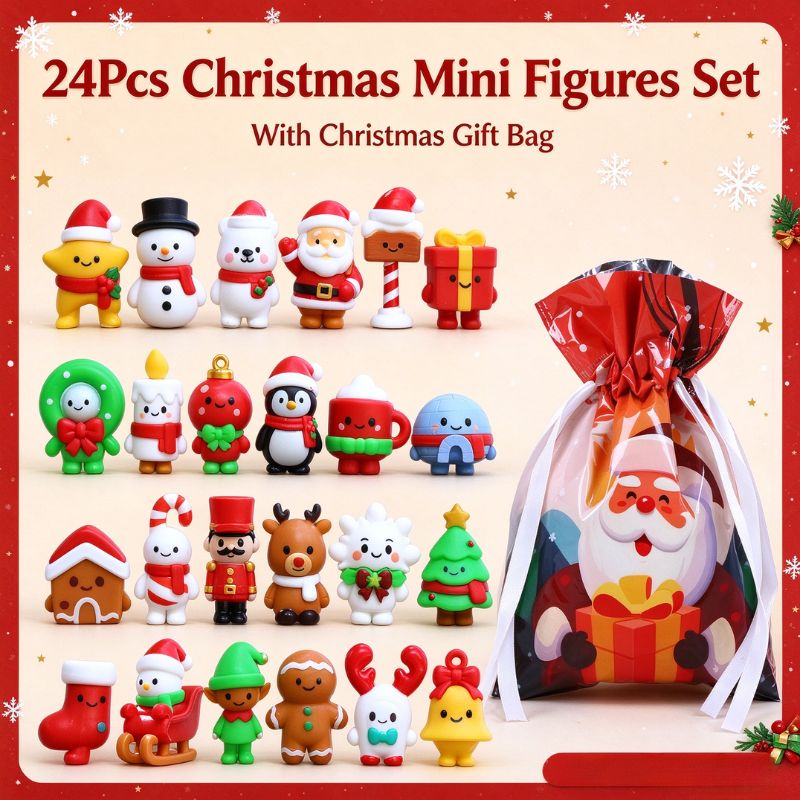 크리스마스 미니 피규어 럭키 박스 세트 (5~24개), - Kids Toys Xmas 리뷰 및 가격
