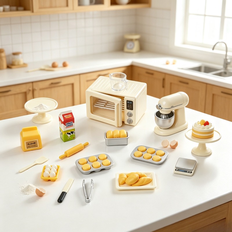 미니 베이킹 놀이 세트: 인형집 주방, 미니어처 오븐  - Kids Toys Kitchen Set 리뷰 및 가격