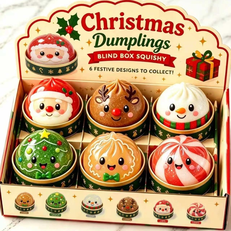 크리스마스 만두 스퀴시 장난감 박스 세트 눈사람 엘크  - Kids Toys Xmas 리뷰 및 가격