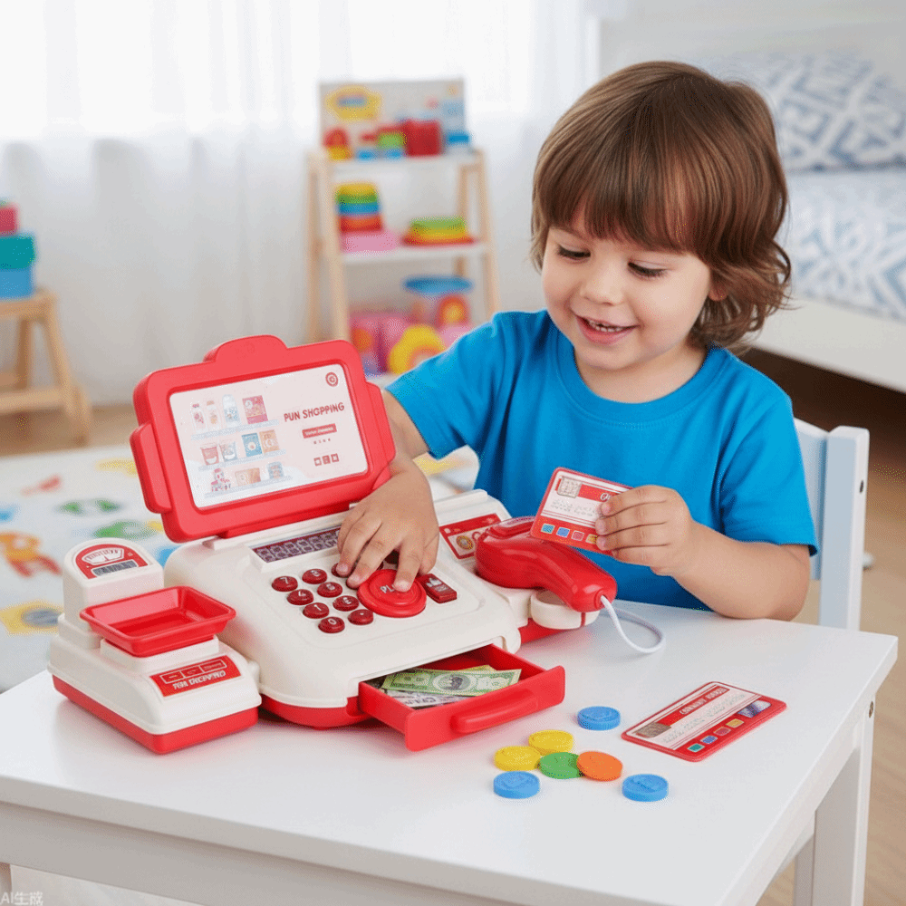 퍼즐 시뮬레이션 슈퍼마켓 계산대 재미있는 선물 다기능  - Toy Cash Register 리뷰 및 가격