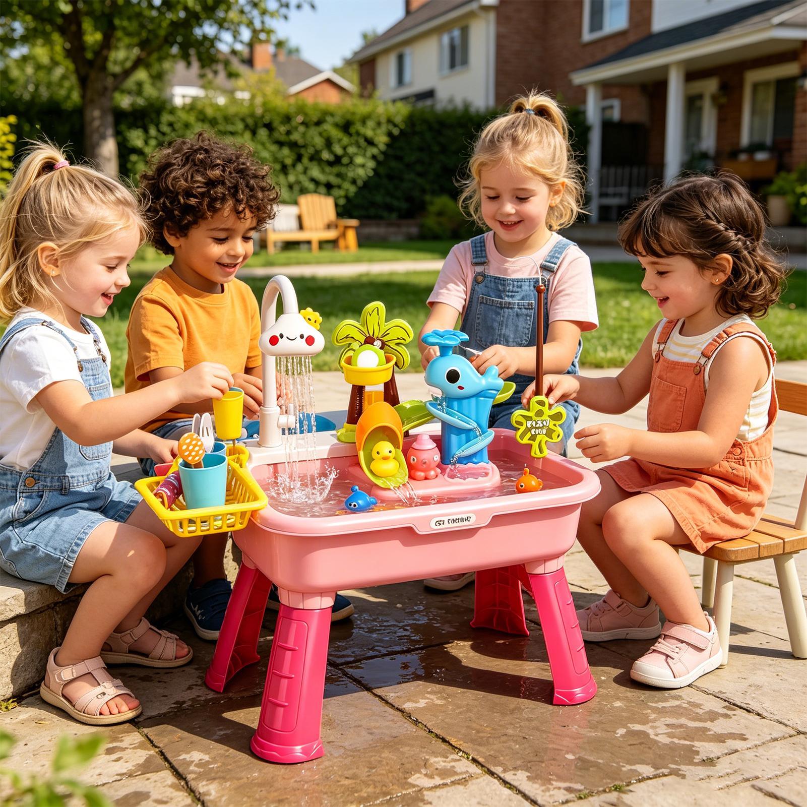 어린이용 전기 물놀이 싱크대(물이 흐르는 기능 포함), - Kids Toys Kitchen Set 리뷰 및 가격